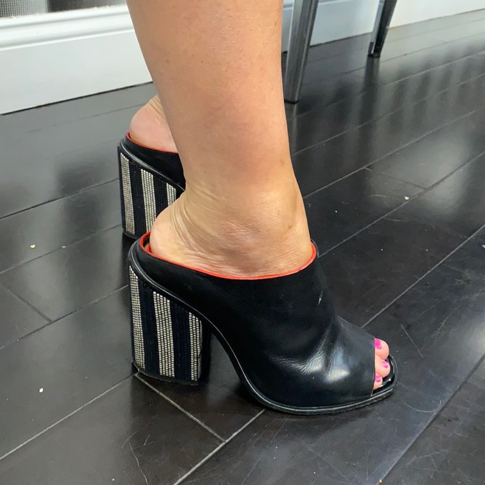 Proenza Schouler black leather heels size 37.5